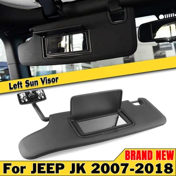 Солнцезащитный козырек спереди слева от водителя, черный козырек на окно, солнцезащитный козырек с зеркалом, Автоаксессуар Для Jeep Wrangler JK 2007-2018