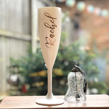 Персонализированный Бокал для Шампанского из Белого Стекла Prosecco, Изготовленный на Заказ Бокал для Вина Подружки Невесты, Акриловый Бокал для Вечеринки, Подарки к Празднику Невесты для Нее