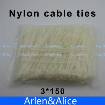 1000шт нейлоновых кабельных стяжек 3 мм * 150 мм