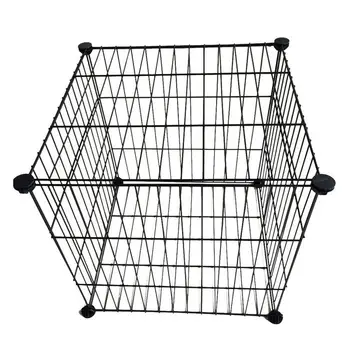 Многофункциональная комбинация из сетки из черного металла 35x35 см, Шкаф-куб 