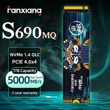 Fanxiang S690MQ/S690 5000 Мбит/с M.2 SSD 1 ТБ 2 ТБ 4 ТБ QLC PCIe4.0x4 M2 NVMe SSD Диск Внутренний твердотельный накопитель Для настольных ПК PS5