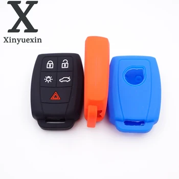 Xinyuexin Силиконовый защитный брелок для ключей чехол-накладка для VOLVO C30 C70 S40 V40 V50 2008-2011 Пульт дистанционного управления 5 кнопок без ключа