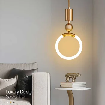 Минималистичные прикроватные подвесные светильники, люстра в скандинавском стиле для гостиной, подвесной светильник, Современный минималистичный светильник для столовой, освещение спальни