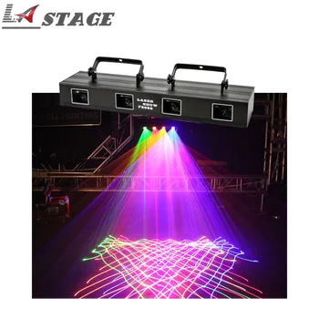 Усиленная версия 4 Головки 4 Цвета лазерной планки и лазерный луч KTV Лазерное освещение