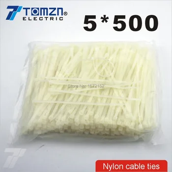 250 штук нейлоновых кабельных стяжек 5 мм * 500 мм