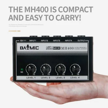 Портативный проигрыватель мини 12 В Hi-Fi Усилитель для наушников MH400 для студийного профессионального вещания музыкантов
