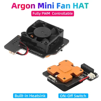 Argon Mini Fan HAT со встроенным переключателем ВКЛЮЧЕНИЯ-выключения вентилятора радиатора, полностью управляемая ШИМ-шляпа для Raspberry Pi 4 3B + 3B