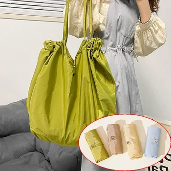 Складная хозяйственная сумка для путешествий, экологически чистые сумки для хранения на шнурке, сумки большой емкости, сумки-тоут, сумка через плечо