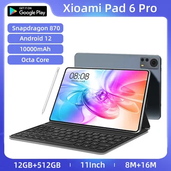 Планшет Android 12 Pad 6 Pro Новейшая Глобальная версия Snapdragon 870 Hi-Res Динамики с Двумя SIM-картами 5G GPS Bluetooth WiFi Планшеты PC