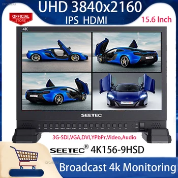SEETEC 4K156-9HSD UHD 3840x2160 IPS Четырехъядерный разделенный дисплей с 3G SDI VGA DVI Поддерживает двойной, одиночный просмотр широковещательного мониторинга 4k