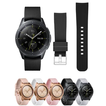 ремешок 20мм 22мм для Samsung Galaxy watch 4 classic active 2 42мм 44ММ/gear 3/amazfit Силиконовый браслет Huawei GT2 2e/pro ремешок
