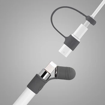 Держатель + крышка наконечника + кабель-адаптер Lightning, трос, комплект из 3 предметов для Apple Pencil
