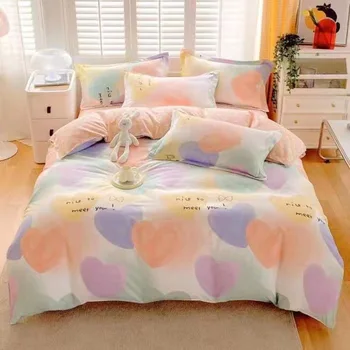Роскошная хлопковая шлифовальная кровать, комплект из четырех предметов, оптовая продажа, хлопковое постельное белье, хлопковое постельное белье в студенческом общежитии