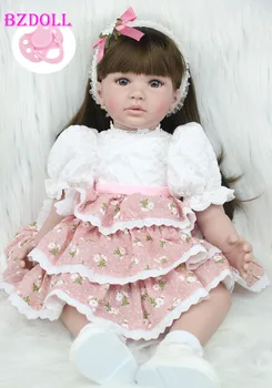 60 см Мягкая Силиконовая кукла-Реборн, Реалистичная Модная ткань Для Тела, подарок на День Рождения для маленьких Девочек, игрушка для игр Принцессы