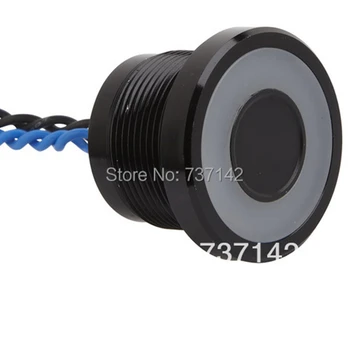 ELEWIND 22 мм черный алюминиевый кольцевой пьезопереключатель с подсветкой кнопочный выключатель (PS225P10YBK1B24L, Rohs, CE)