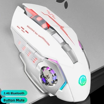 Проводная Беспроводная Игровая мышь USB Зарядка Bluetooth Двухрежимная Бесшумная мышь Офисная игровая Светоизлучающая мышь