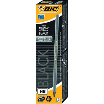 Bic Evolution Black HB Lead Pen 12 Шт., прочный карандаш, экологически чистый карандаш, идеально подходящий для офисов и школ