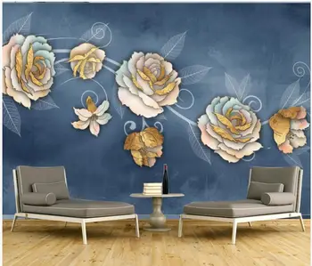 Фото на заказ, 3D обои, китайский цветной резной фон с цветком пиона, декор для гостиной, 3D настенные фрески, обои для стен 3 d