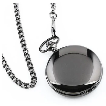 Мужские карманные часы-ожерелье с подарочной коробкой -черный