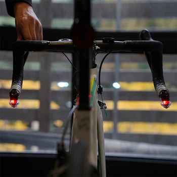 Светодиодная лампа на руле велосипеда, Перезаряжаемая через USB, 28ЛМ, Сигнальная лампа с торцевой заглушкой, 350 мАч, Вращающееся на 180 Градусов Велосипедное снаряжение