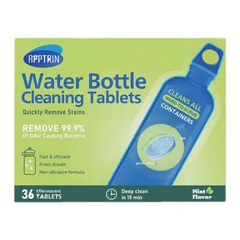 Чистящие таблетки для бутылок с водой, набор для чистки бутылок, средство для чистки бутылок с водой, 36 шт., чистящие таблетки без запаха для бутылок с водой
