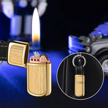 Мини-Керосиновая зажигалка, Металлический Персонализированный Керосиновый Шлифовальный круг, Зажигалки с открытым пламенем, Брелок для ключей, Портативный подарок для мужчин на открытом воздухе