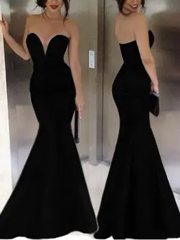 Новое черное вечернее платье с открытыми плечами для девочек, платье для выпускного вечера в Дубае, длинная свадебная одежда на молнии, халат De Soiree