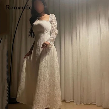 Романтическое белое шифоновое вечернее платье с одним сетчатым рукавом Длиной до щиколоток, простые длинные платья для выпускного вечера в Саудовской Аравии для женщин Больших размеров Vestido