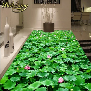beibehang Custom Lotus Pond Decor De Parede 3D обои Гостиная Спальня Ванная Комната Настенная Роспись На Полу Самоклеящиеся Виниловые обои