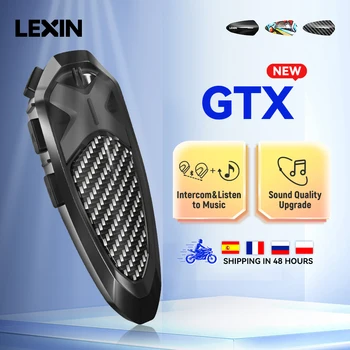 2022 Lexin-GTX Мотоциклетный Bluetooth-домофон и шлем с поддержкой гарнитуры Для разговора и прослушивания музыки Дизайн с большой кнопкой 10 всадников 2000 м