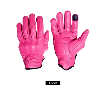Мотоциклетные перчатки из натуральной кожи в винтажном стиле, перчатки для верховой езды, защитные перчатки для мужчин, для мотокросса, черные, розовые, Luvas Guantes