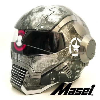 2019 Ярко-серый шлем zaku Army War Machine MASEI, мотоциклетный шлем, ретро-полушлем с открытым лицом, 610 ABS