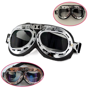 Ретро мотоциклетные очки, винтажные очки, прозрачные линзы для квадроцикла, байкера, скутера, крейсера, реактивного шлема, велоспорта