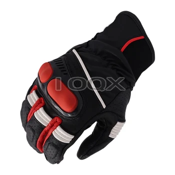 Hyperions Короткие мотобайковые кожаные перчатки для мотогонок черный неоново-красный