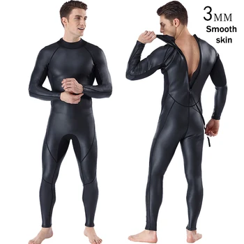 Мужской гидрокостюм для триатлона на открытой воде 3 мм, цельный гидрокостюм из гладкой кожи для холодной и теплой погоды