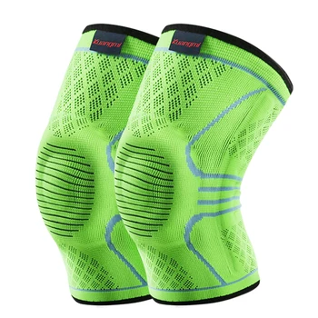 Kuangmi-Силиконовые Наколенники, Компрессионный рукав для баскетбольного колена, Поддерживающий наколенник, Пружинящий бандаж, Коленная чашечка, Защита Велосипедных носков, 2 шт.