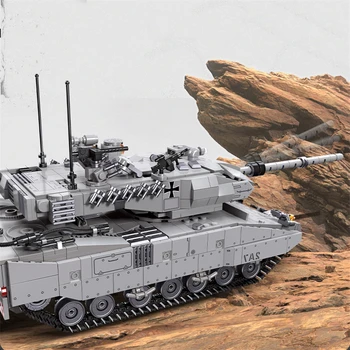 MEOA Военная Бронетехника Серии 1498 шт. Германия LEOPARD-2A7 Основной боевой танк Строительные блоки MOC Кирпичи Строительные игрушки