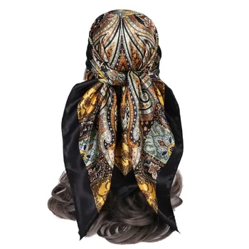 Женский модный атласный квадратный головной платок Легкие шейные платки Бандана для волос Шейный платок под Женские активные повязки