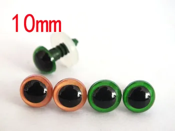 оранжевые и зеленые защитные глазки 10 мм для аксессуаров для Амигуруми или плюшевых игрушек -20 пар