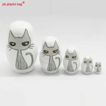 Игривая сумка PB, пятислойный милый кот, русские куклы, изысканный набор деревянных игрушек ручной работы, креативный забавный подарок на день рождения HG72