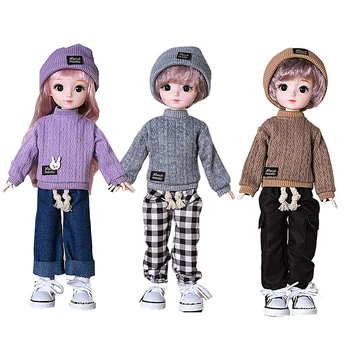 Модный свитер, повседневная одежда, костюм, 1/6 Bjd, кукла, сменная одежда, Юбка, аксессуары, 30 см, кукла, игрушка для девочек, подарок