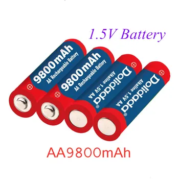 100% Новая аккумуляторная батарея AA емкостью 9800 мАч AA 1,5 В. Перезаряжаемая новая Alcalinas drummey для игрушечного светодиода