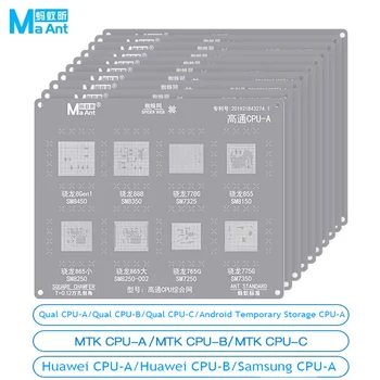 Наборы Трафаретов для Реболлинга MaAnt Chip BGA Набор Припоя Для Android MTK Qualcomm HiSilicon CPU QU Chip Серии Tin Mesh