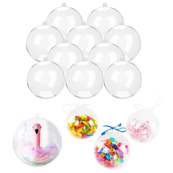 10 шт., прозрачный пластиковый декоративный шар, шар для поделок 