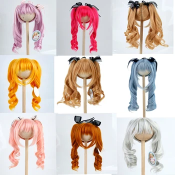 Кукольный парик BJD 1/3, 8-9 дюймов, Двойной хвост, Основной цвет, Мягкий Шелк для BJD/SD/Smart Doll/MSD/Minifee/Yosd Аксессуары для кукол