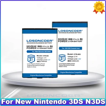 LOSONCOER KTR-003 CTR-003 Аккумулятор емкостью 2300-3300 мАч Для новой Nintendo 3DS N3DS Для Nintendo 2DS 3DS N3DS Аккумулятор