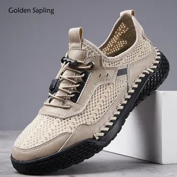 Golden Sapling/ Летняя мужская повседневная обувь, Дышащая Уличная Горная Шоссейная Мужская Модная обувь на платформе, Мужская обувь на плоской подошве для отдыха