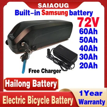 Перезаряжаемая Батарея Для Электрического Велосипеда 72V 20 30 40 50AH 60AH Hailong SAIAOUG 18650 Аккумуляторная Батарея Для Электрического Скутера Литиевое Тесто