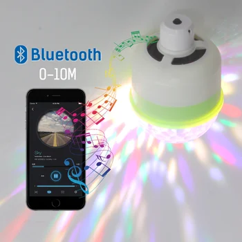 Мини-Сценический Светильник 3 Вт с питанием от USB Или батареи, управление по Bluetooth, Свет для Дискотеки, Клубный Звук, Музыкальные Огни, Огни для домашней Вечеринки