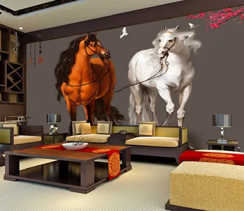 HD 3d лошадь к успеху лошадь крыльцо фон для масляной живописи спальня гостиная украшение стены настенная роспись